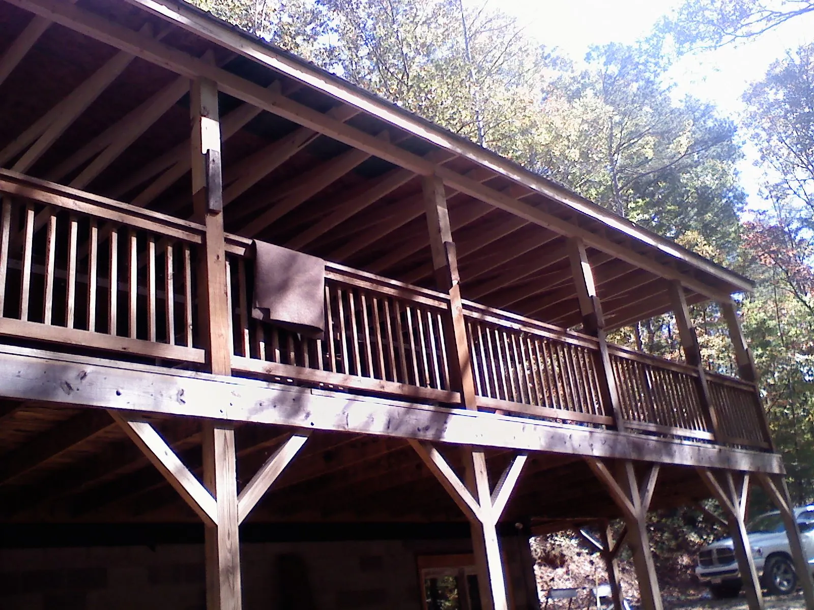 Timber framing under a new elevated porch and deck — Roof Leak Repair in Cuero by Roofing Brothers